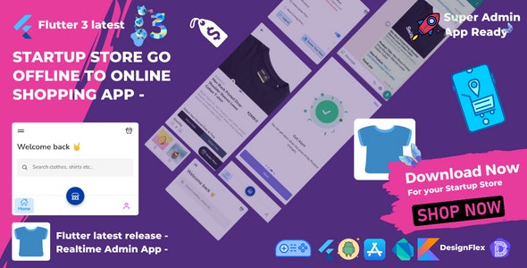 Startup Store Go Offline to Online Shopping App – Flutter 3