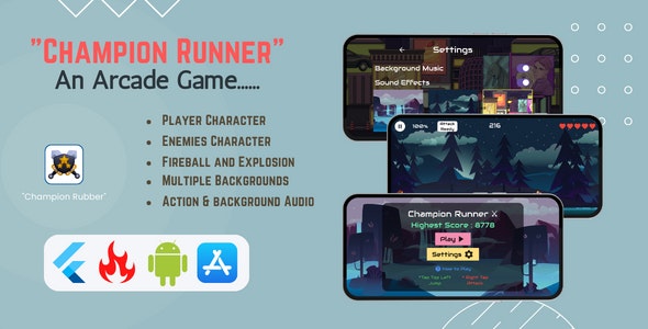 Champion Runner v1.2 – An Arcade Game | Flutter  Flame | Android  iOS