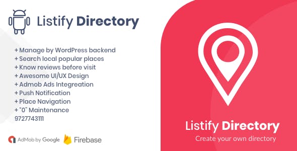 Listify – Business Directory Android Native App with WordPress Backend