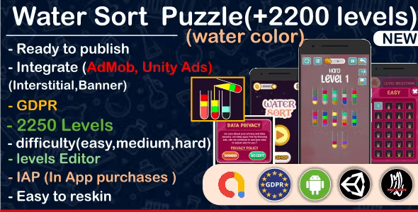 Water Sort Puzzle, liquid sorting (complete unity game +AdMob) 3.5.1