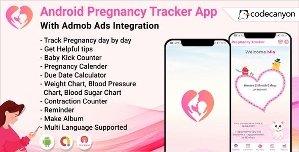 Android Pragnacy Tracker for Women – Period Calendar, Baby kick counter, Pregnancy tips, Reminder