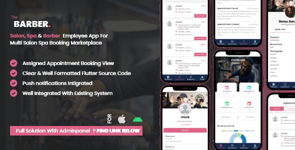 Employe App Multi Salon, Spa, Barber Appointment Booking System