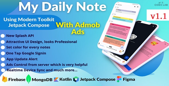 Android Note App – Professional Looking with Admob ads