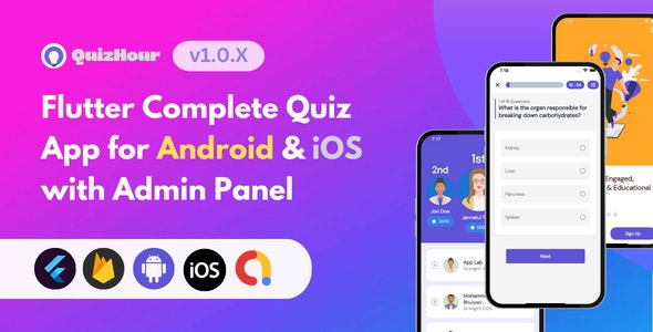 Quizhour – Flutter Quiz App for Android  iOS with Admin Panel