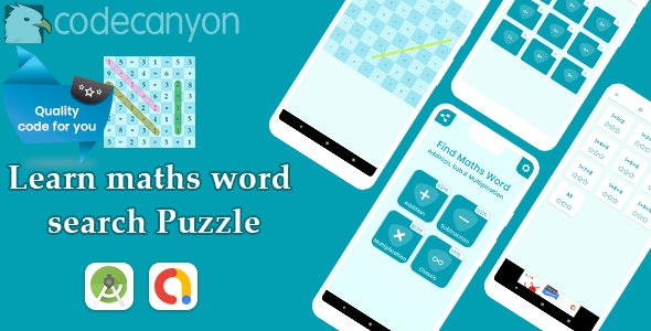 Maths word search Puzzle with admob ready to publish