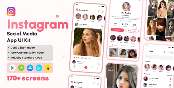 Instagram – Social Media React Native CLI Ui Kit