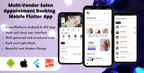 Multi-Vendor Salon Appointment Booking App – Flutter UI Kit