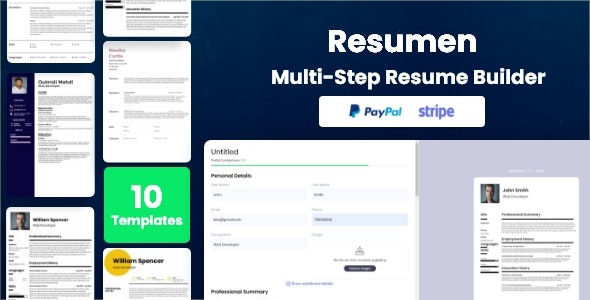 Resumen – Sass MultiStep Resume Builder