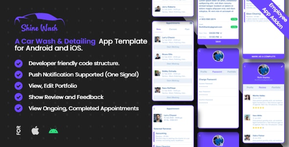 Car wash detailing Employee App for Shinewash Flutter