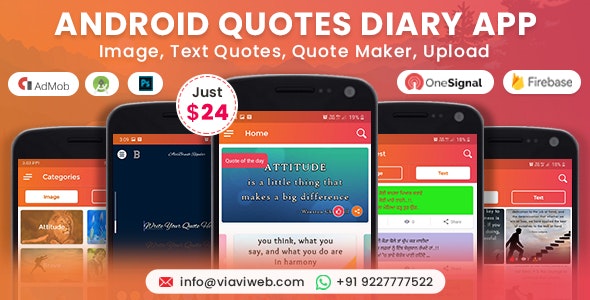 Android Quotes Diary (Image, Text Quotes, Quote Maker, Upload)