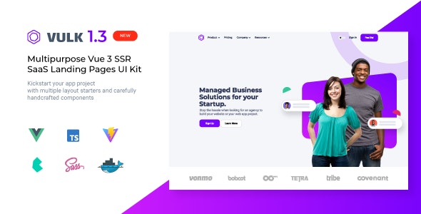 Vulk – Multipurpose Vue 3 SSR SaaS Landing Pages UI Kit