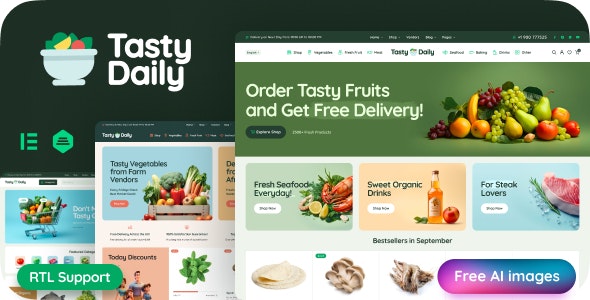 Tasty Daily – Grocery Store  Food WooCommerce Theme