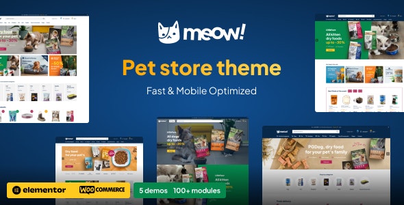 Meow! – Pet Care  Pet Shop Elementor WordPress WooCommerce Theme