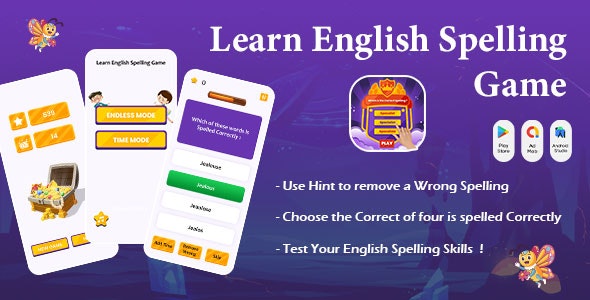 Learn English Spelling Game – Ultimate English Spelling Quiz – Spelling Master English Words