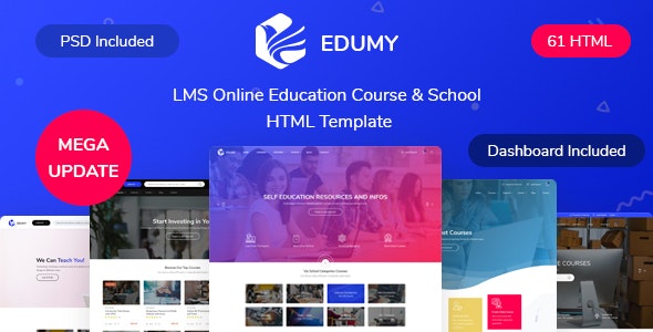 Edumy – LMS Online Education Course  School HTML Template