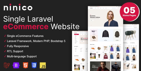 Ninico – Minimal Laravel eCommerce Shop 1.6.4