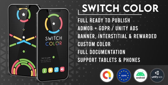 Switch Color – Unity | Admob | GDPR | Fresh Design