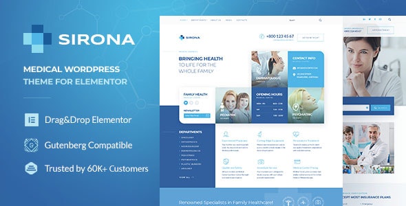 Sirona – Health  Medical Clinic WordPress Theme