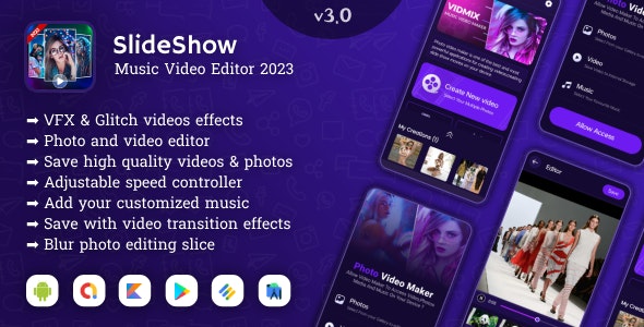 Slideshow Video Editor : Photo and Video Editor With Songs and Admob Ads