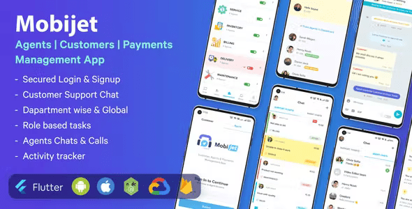 Mobijet – Agents, Customers & Payments Management App | Android & iOS Flutter app