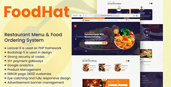 FoodHat – Restaurant Menu  Food Ordering System