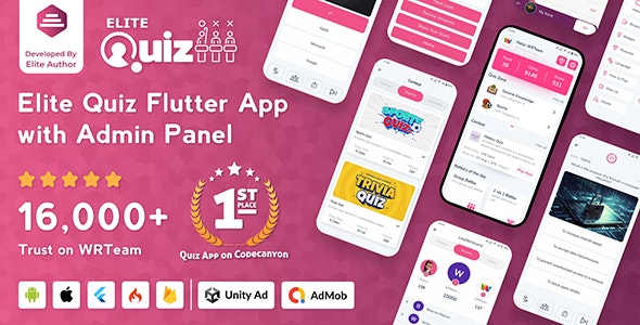 Elite Quiz – Trivia Quiz | Quiz Game – Flutter Full App + Admin Panel