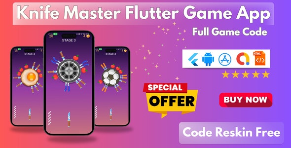 Knife Master Flutter Mobile Game App With Full Source Code