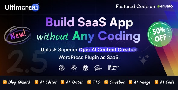 UltimateAI – OpenAI Content Generation WordPress App as SaaS