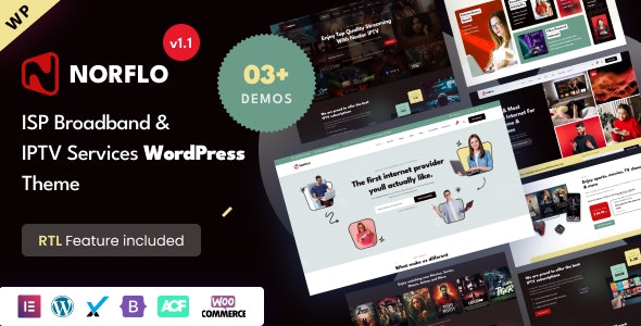 Norflo – ISP & IPTV Services Elementor WordPress Theme 1.2