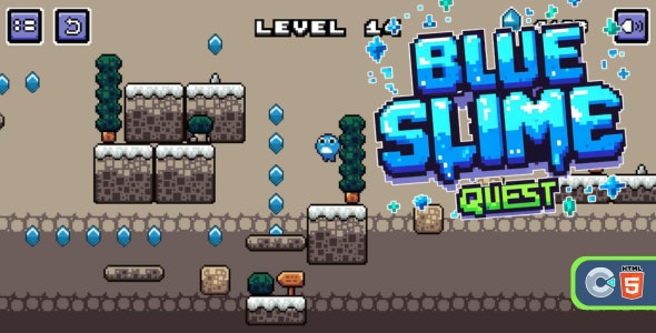 Blue Slime Quest – HTML5 Game (C3p)