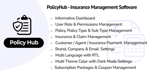 PolicyHub SaaS – Insurance Management Software