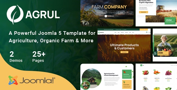 Agrul – Joomla 5 Organic Farm Agriculture Template | Farmer