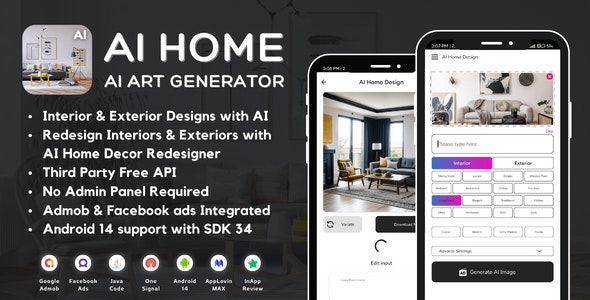 AI Home Design AI Art Generator with AdMob Ads Android