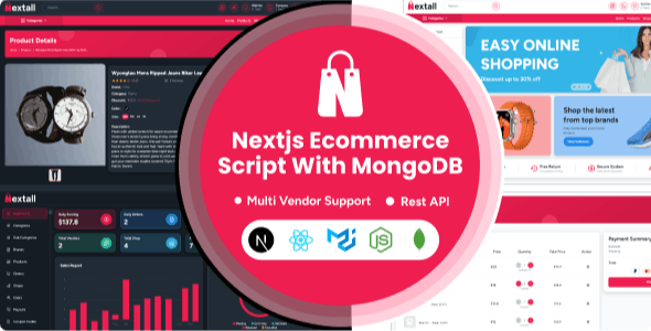 Nextall – React Multivendor Ecommerce Script with Next js  MongoDB