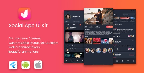 Social App Android App Template + iOS App Template | Flutter | Social App Flutter