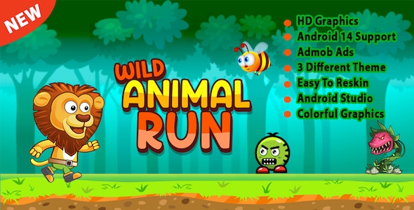 Wild Animal Run + Endless Run Game + Android Studio