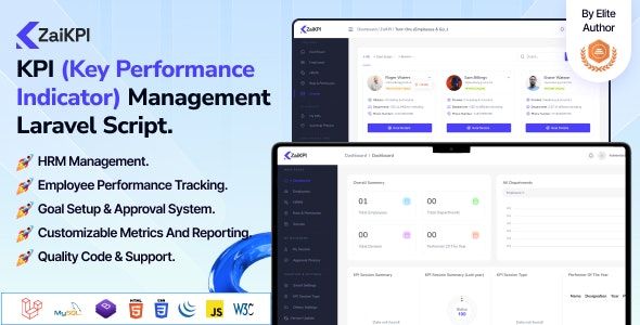 ZaiKPI – KPI (Key Performance Indicator) Management Laravel Script.