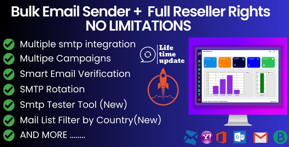 Bulk Email Sender Using  Unlimited SMTP – [ Full Reseller Rights]