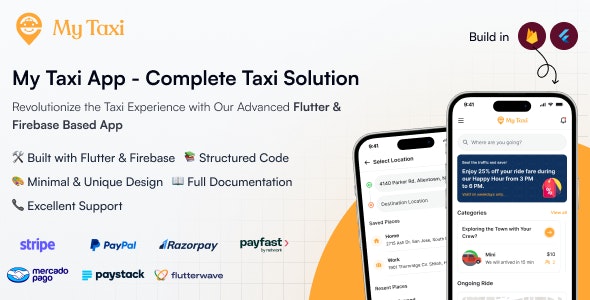 MyTaxi – Flutter Complete Taxi booking app | Complete cab Booking Solution | Uber Clone 5.0