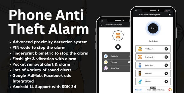 Phone Anti Theft Alarm with AdMob Ads Android