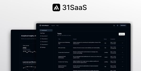 31SaaS – NextJs 14 boilerplate to build sleek and modern SaaS