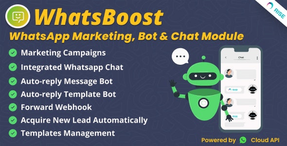 WhatsBoost – WhatsApp Marketing, Bot & Chat Plugin for Rise CRM 1.1