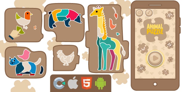 Animal puzzle – HTML5 – Construct 3