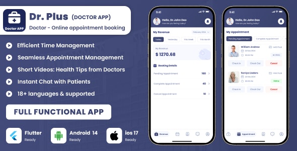 Dr.Plus – Doctor app for Doctors Appointments Managements & Diagnostic on chat or video call