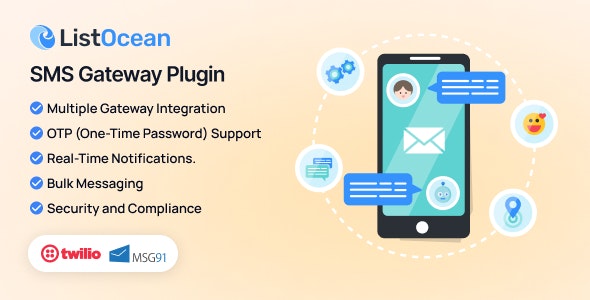 SMS Gateway Plugin – Listocean Classified Ads Listing Marketplace Platform