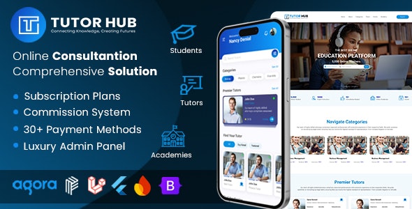 TutorHub – Virtual Education for Tutors, Students, Academies with Flutter Apps, Web,  Admin Panel