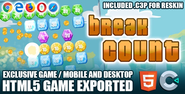 Break Count Game – HTML5 / Construct3 Source-Code