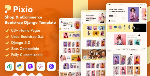 Pixio – Shop  eCommerce Django Template