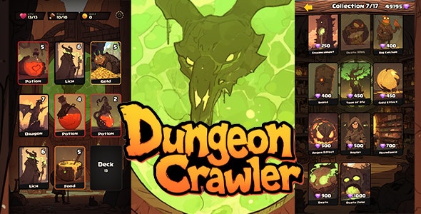 Dungeon Crawler – HTML5 Game (Construct 3) + (Mobile+Web)