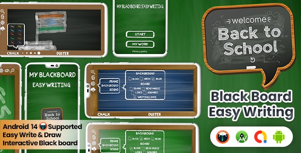 Black Board Easy Writing, Easy Write  Draw, Interactive Black board